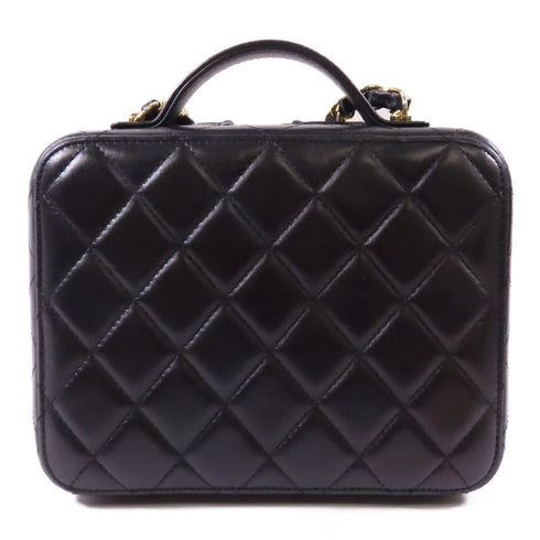 CHANEL CC GHW Vanity Case Chain 2 Way Bag Lambskin Leather Black/Gold