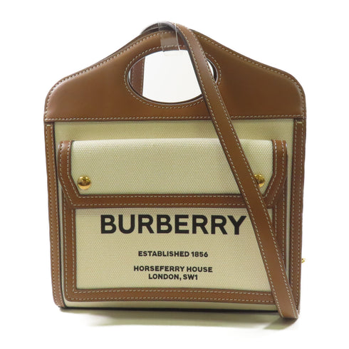 BURBERRY Mini Pocket 2 Way Shoulder Bag Canvas