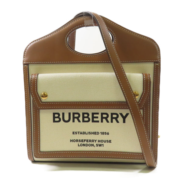 BURBERRY Mini Pocket 2 Way Shoulder Bag Canvas