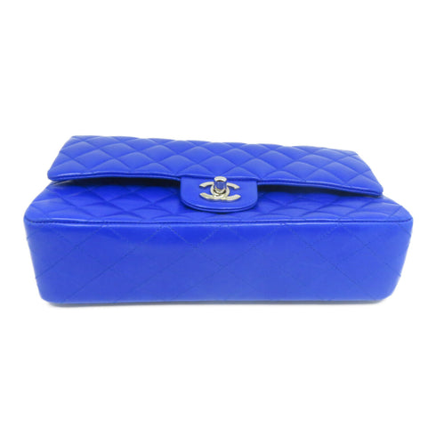 CHANEL Quilted CC SHW Classic Chain Shoulder Bag Lambskin Leather Blue