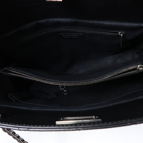 CHANEL Quilted CC SHW Chain Shoulder Bag Lambskin Leather Black