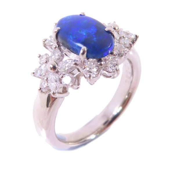 FINE JEWELRY 1.10ct Black Opal 0.85ct Diamond Ring 5.75 Ring PT900 Platinum
