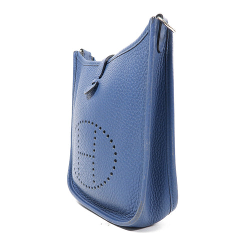 HERMES PHW Evelyne TPM Shoulder Bag Clemence Leather Bleu De Prusse/Blue v1
