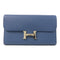 HERMES PHW Constance Long Wallet Epsom Leather Bleu Agate