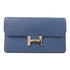 HERMES PHW Constance Long Wallet Epsom Leather Bleu Agate