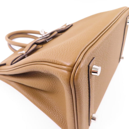 HERMES PHW Birkin 25 Handbag Togo Leather Alezan