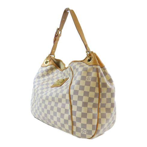 LOUIS VUITTON LV GHW Galliera PM Shoulder Bag N55215 Damier Azur White v1