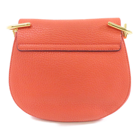 Chloe GHW Chain Shoulder Bag Crossbody Calfskin Leather Orange