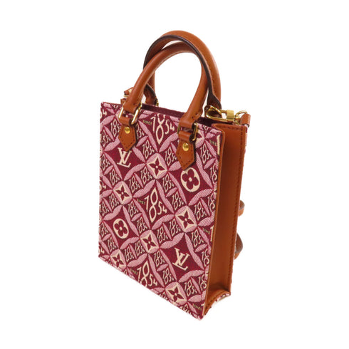 LOUIS VUITTON LV Petit Sac Plat Hand Shoulder Bag M69846 Monogram Jacquard Red