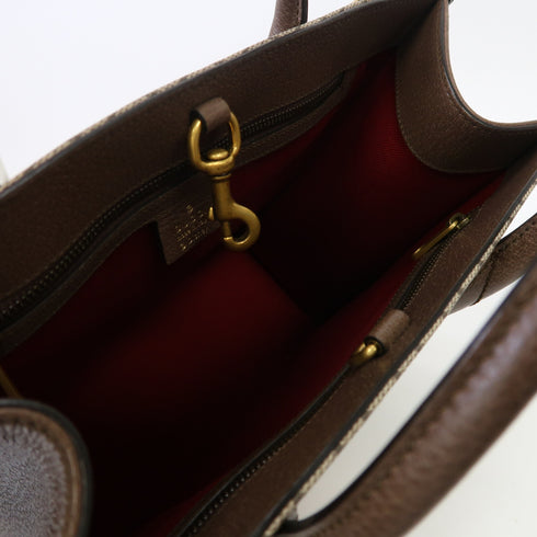 GUCCI GG GHW Disney GG Supreme 2 Way Bag Handbag 648134 Coated Canvas Beige