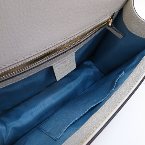 GUCCI GG GHW Sylvie Shoulder Bag 524405 Calfskin Leather White