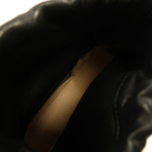 GUCCI Herringbone GG GHW Bucket Bag Shoulder Bag 746433 Calfskin Leather Black