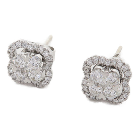 Fine Jewelry 0.71ct Diamond 0.005ct Diamond 3.30g Earrings 18K White Gold