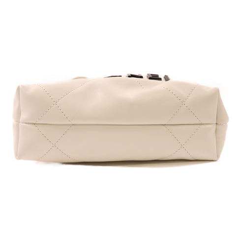 CHANEL CC GHW C22 Mini Chain Shoulder Bag 141323 Lambskin Leather White