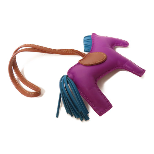 HERMES Rodeo MM Charm Swift Leather Purple/Brown/Blue