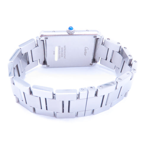 CARTIER Tank Solo Quartz Watch W5200013 Stainless Steel White