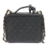CHANEL Quilted CC GHW Vanity Case 2 Way Shoulder Bag A93343 Caviar Leather Black