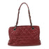 CHANEL Quilted CC SHW Chain Shoulder Bag Calfskin Leather Red v1