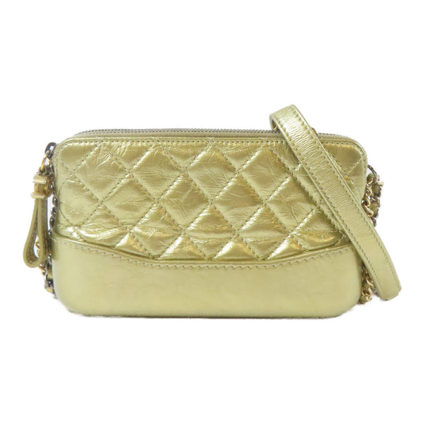 CHANEL Quilted CC Gabrielle Clutch With Chain Shoulder Bag A94505 Calfskin Gold