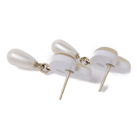 CHANEL CC Earrings PVC/Metal White