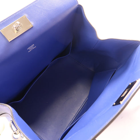HERMES PHW Toolbox 26 2Way Shoulder Handbag Evercolor Leather 7T Bleu Electrique