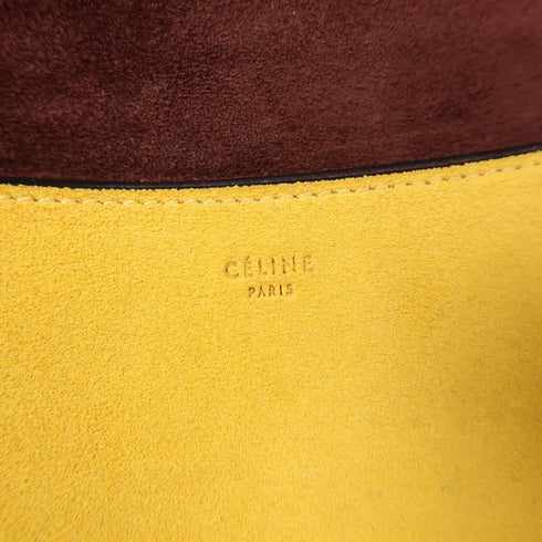 CELINE SHW Shoulder Bag Calfskin Leather Maroon/Yellow/Grey