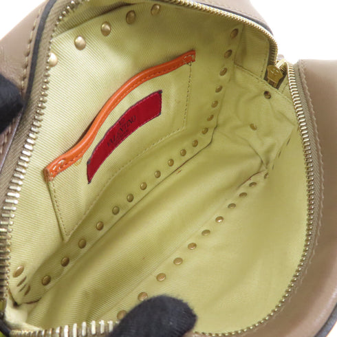 Valentino GHW Shoulder Bag Crossbody Calfskin Leather Orange Gray Brown