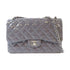 CHANEL Quilted CC SHW Classic Shoulder Bag Patent Leather Purple