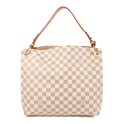 LOUIS VUITTON LV GHW Sac Gracefui PM Shoulder Damier Azur N42249 White