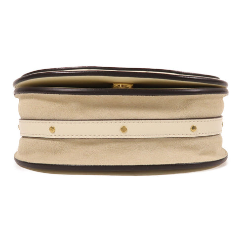 Chloe GHW Nile Shoulder Bag Calfskin Leather White