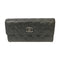 CHANEL Quilted CC SHW Long Wallet Canvas Silver