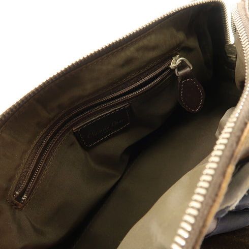 Christian Dior CD SHW Trotter Romantique Hand Bag PVC Coated Canvas Brown