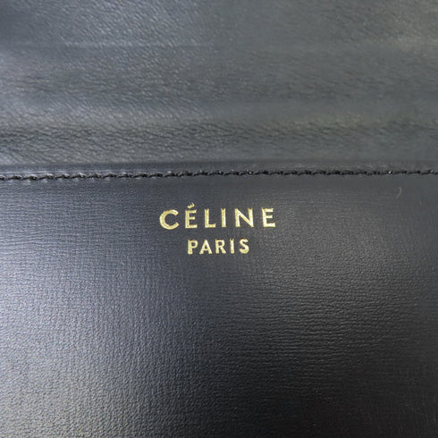 CELINE GHW Classic Box Shoulder Bag Calfskin Leather Black v1