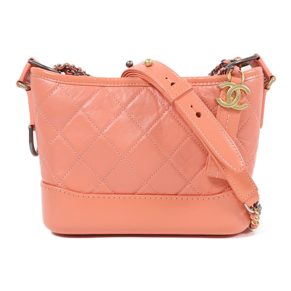 CHANEL CC Gabrielle Chain Shoulder Bag A91810 Lambskin Leather Pink