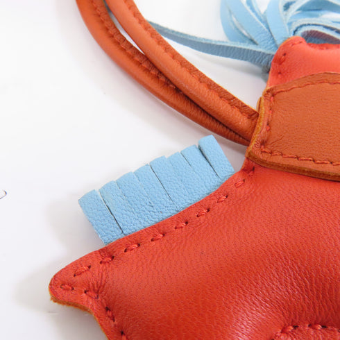 HERMES Rodeo PM Charm Veau Swift Leather Orange/Blue