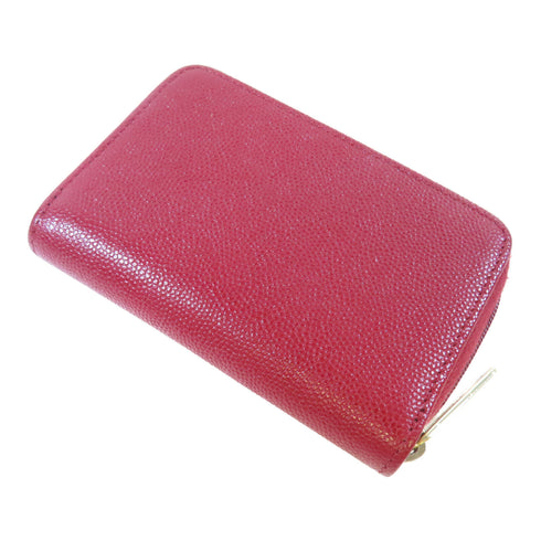 CHANEL CC GHW Coin Case A68890 Cavier Leather Red