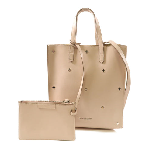 GIVENCHY SHW 2 Way Bag Calfskin Leather Beige
