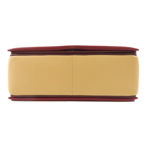 CELINE GHW Shoulder Bag 180263 Lambskin Leather Apricot Color Red