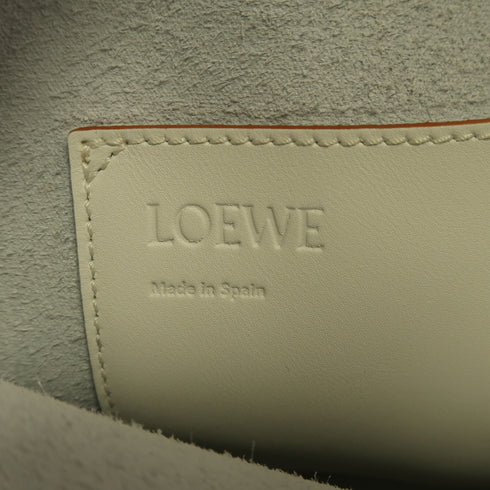 LOEWE GHW Balloon Shoulder Bag Calfskin Leather White