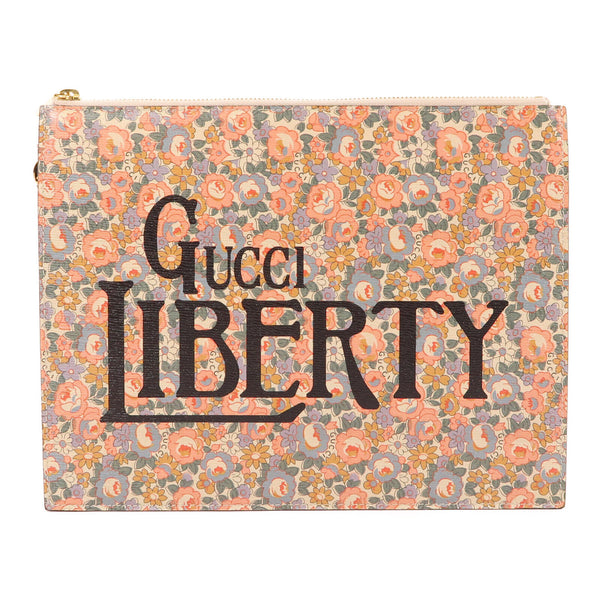 GUCCI GG GHW Clutch Bag Pouch 636252 Coated Canvas Multicolor