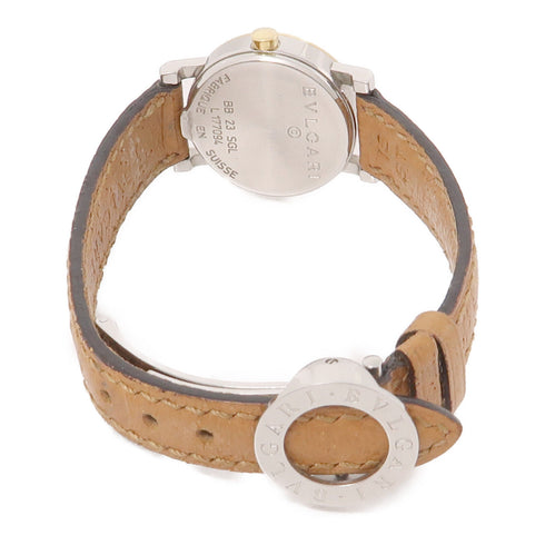 BVLGARI Bvlgari Bvlgari Quartz Watch BB23SGL Stainless Steel/Leather Black