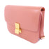 CELINE GHW Celine Box Shoulder Bag Calfskin Leather Pink