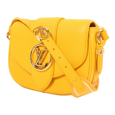 LOUIS VUITTON LV GHW Pont 9 Soft PM Shoulder Bag M59290 Calfskin Leather Yellow