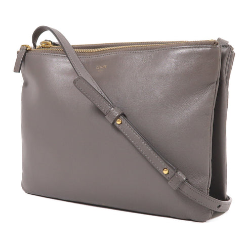 CELINE GHW Trio Shoulder Bag Lambskin Leather