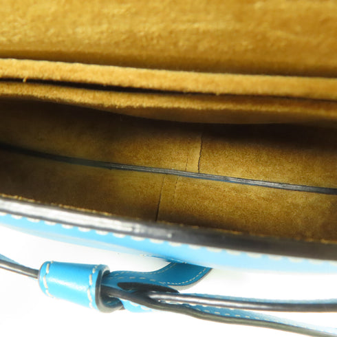 LOEWE SHW Gate Bumbag Waist Body Bag Calfskin Leather Blue