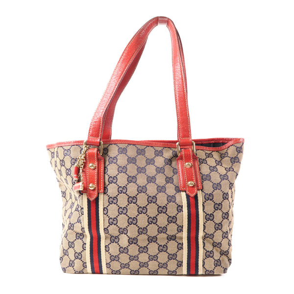 GUCCI GHW Shoulder Tote Bag 137396 GG canvas