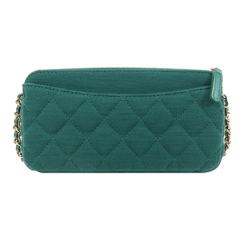 CHANEL Quilted CC GHW Chain Shoulder Bag AP0248 Canvas Green