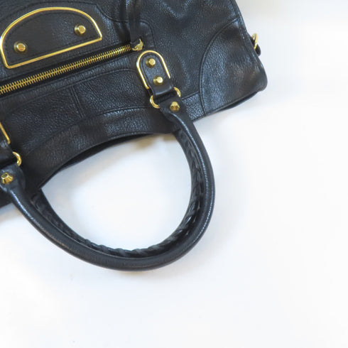 BALENCIAGA GHW Metallic Edge Part Time 2 Way Shoulder Bag 168028 Calfskin Black