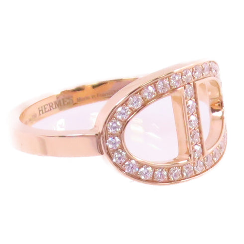 HERMES Chaine D Ancre Contour Diamond Ring #53 US#6.25 18K Rose Gold