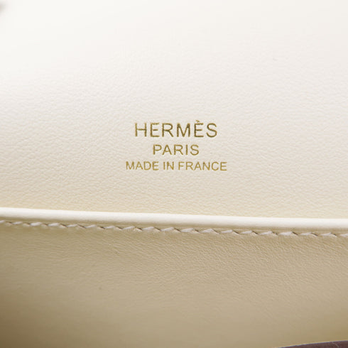 HERMES GHW Mini Roulis Shoulder Bag Veau Swift Leather Nata